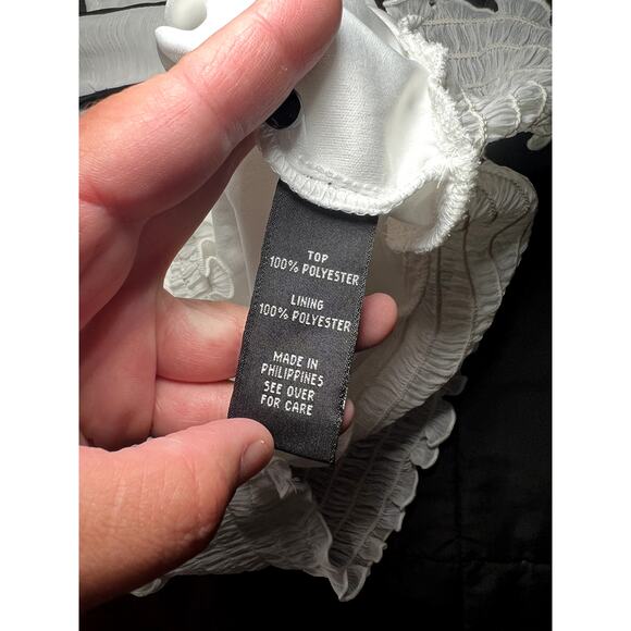 BCX white cinched bottom bow tank top blouse womens medium preppy corpcore - Picture 4 of 7